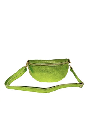 Sac banane Cuir - Vert métallisé